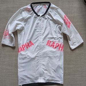 Rapha White Jersey with Pink Graphics